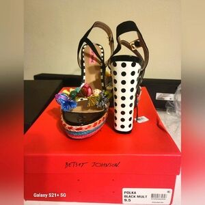 Betsy Johnson Polka Black Multi color